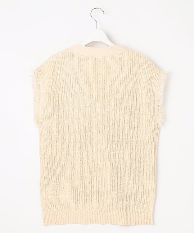 Feroux 【洗える】ツイードライクニット ベスト アイボリー系1