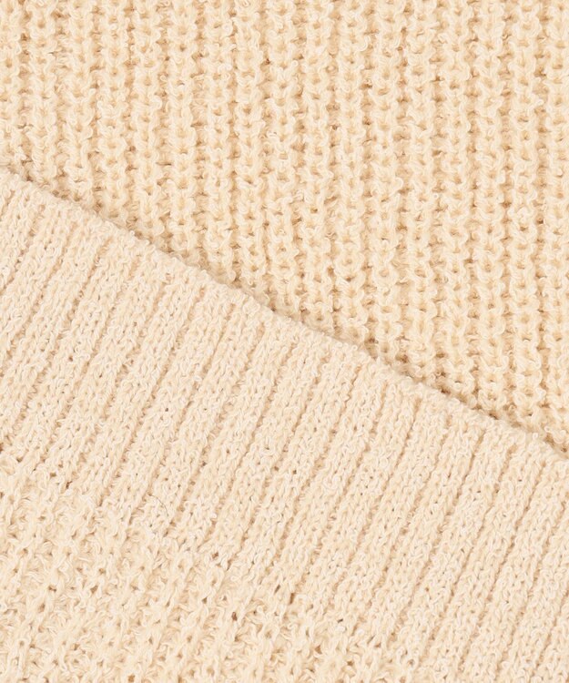 Feroux 【洗える】ツイードライクニット ベスト アイボリー系1