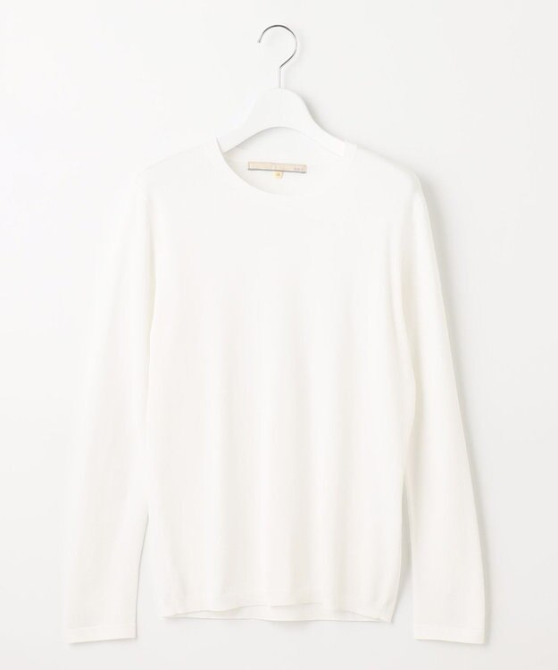 自由区 【XSサイズ～/洗える】レーヨンストレッチ プルオーバーニット ホワイト系