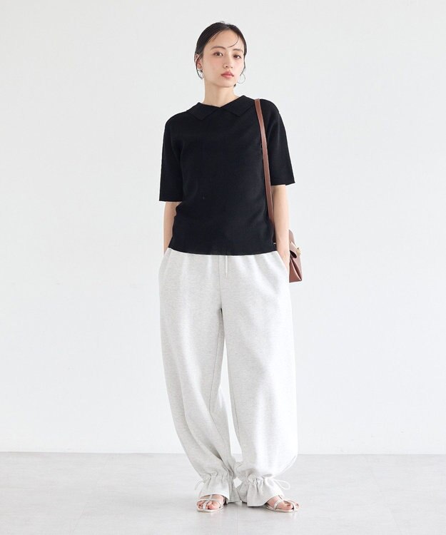 earth music&ecology 前後2WAYポロニット Black