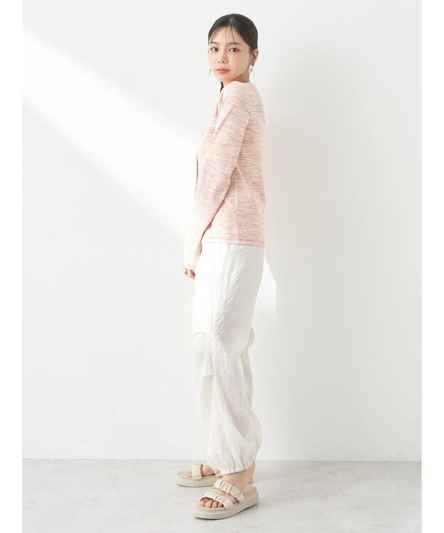 earth music&ecology メランジリブカーディガン Pink Mixture