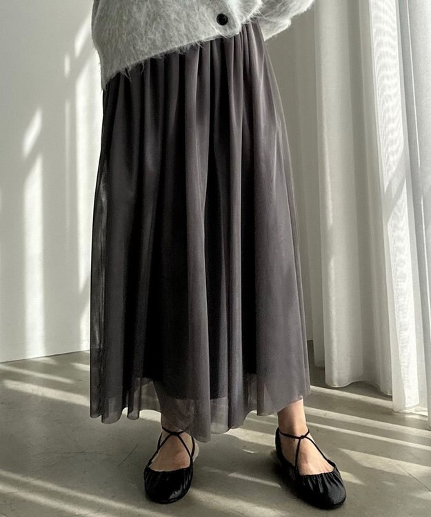 UNFILO チュールスカート チャコール