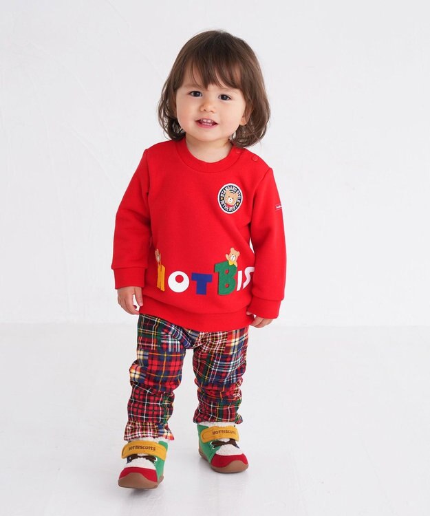 MIKI HOUSE HOT BISCUITS 【80-120cm】 チェック柄パンツ 赤