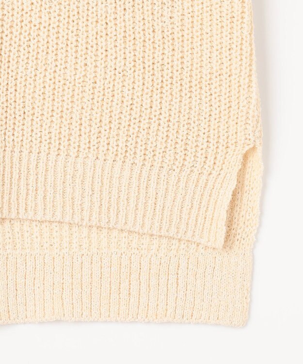 Feroux 【洗える】ツイードライクニット ベスト アイボリー系1