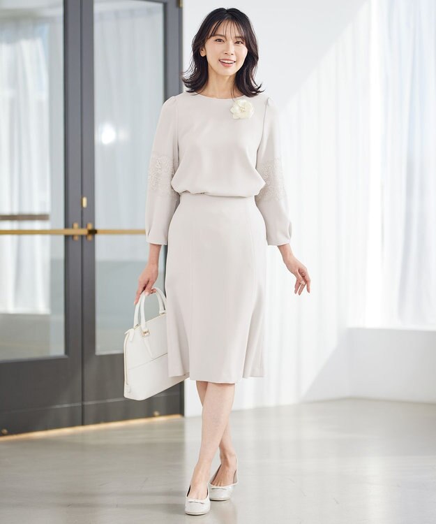 23区 サブバッグ付き2WAY トートバッグ ホワイト系