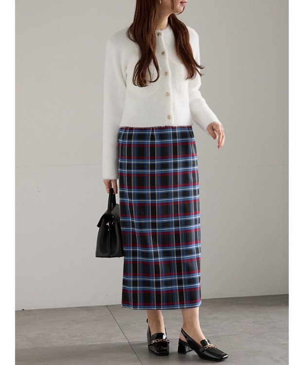 Te chichi ショートシャギーポケットカーディガン ホワイト