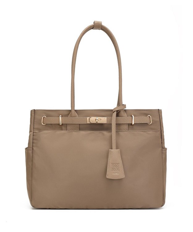 style code 【高密度ナイロン×レザー】ナイロンロングハンドルトートバッグ　軽量　大容量 トープ