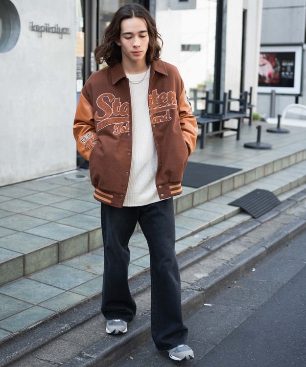 WEGO メルトンワッペンスタジャン ブラウン