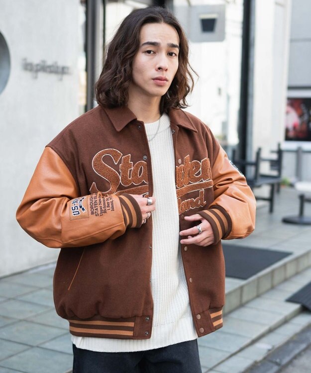 WEGO メルトンワッペンスタジャン ブラウン