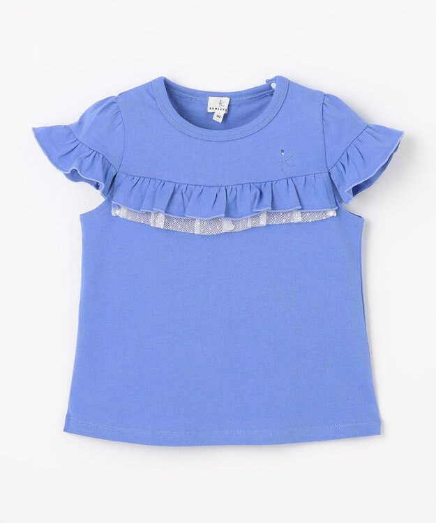 組曲 KIDS 【80-100㎝】フレアラッフル Tシャツ ブルー