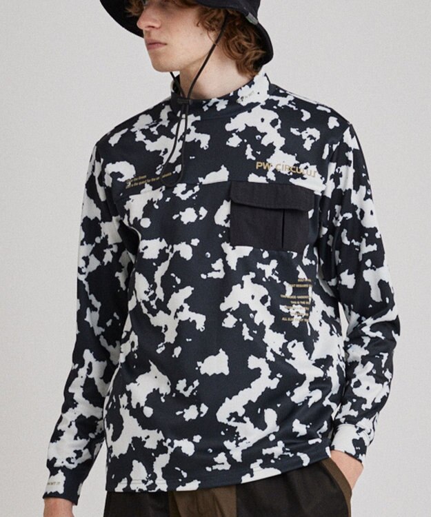 PW CIRCULUS 【ストレッチ / 快適 / 一枚でサマになる】【MEN】NEW  PINTO柄ポケットモックT ブラック系5