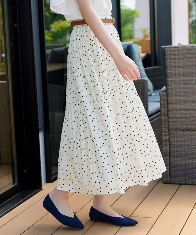 ドット柄消しプリーツスカート / Tiaclasse L | ファッション通販