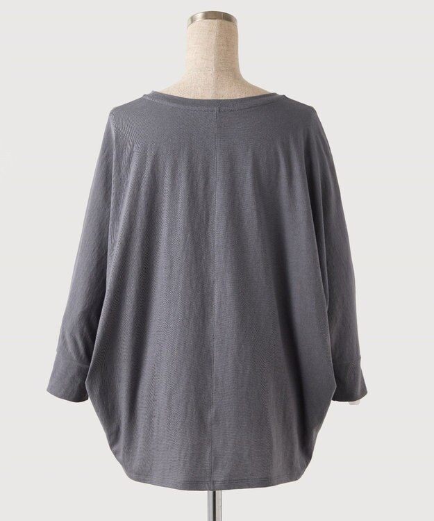 TOQUE 〈大草直子さんアドバイザー〉 【天然素材】タンギスコットン天竺ドルマンTシャツ チャコールグレー