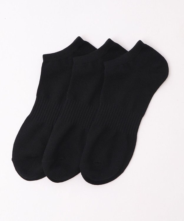 WEGO 3Pムジショートソックス ブラック