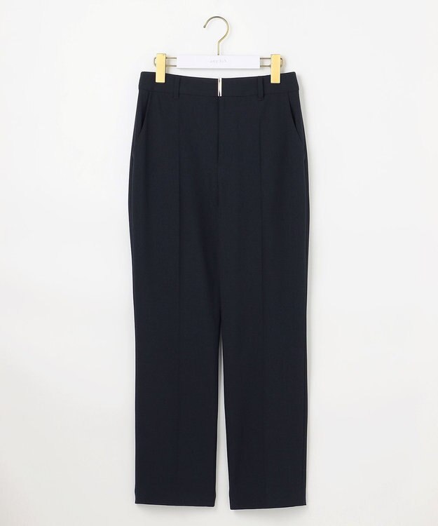 ANY SIS ウーステッドエステル テーパード パンツ ネイビー