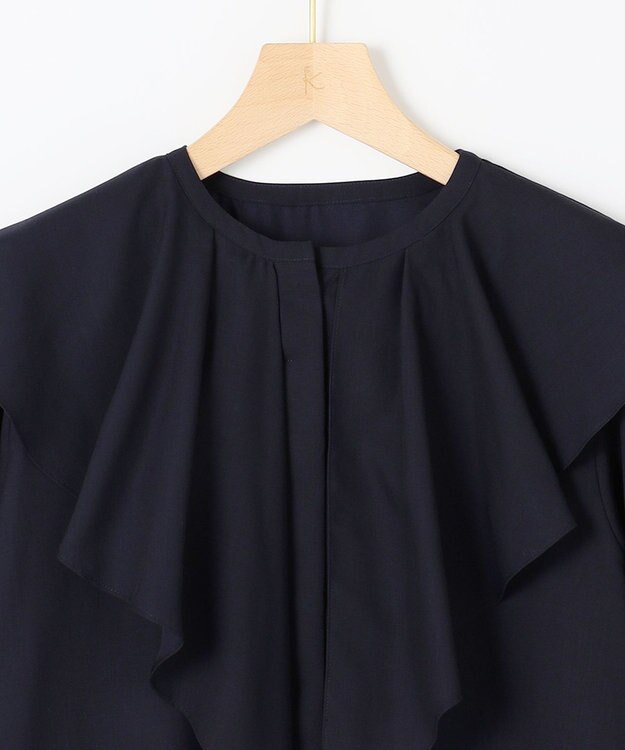 組曲 L シフォンツイルラッフル ブラウス ネイビー系