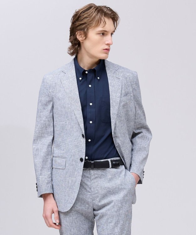 J.PRESS MEN 新色【MECHANICAL】【超軽量 / 清涼感 / 洗える】 ハイパワーストレッチ リネンルックジャケット_26年モデル ライトグレー系
