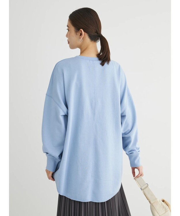 Green Parks ロゴ裏毛チュニック Sax