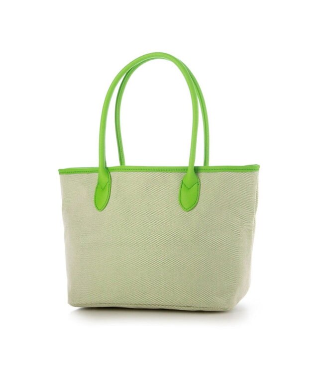 UNBILLION ペルケ perche / キャンバス・蛍光シープレザートートバッグ グリーン