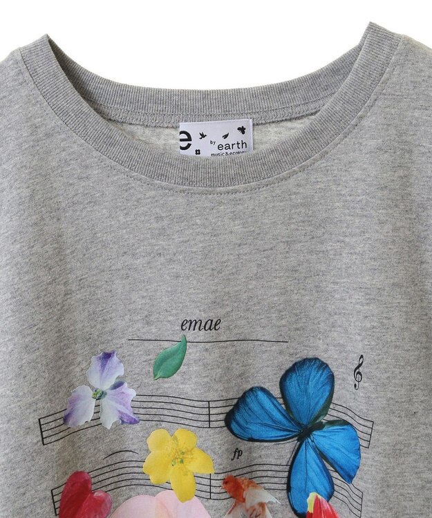 earth music&ecology いいこと奏でるグラフィックＴシャツ Gray Mixture