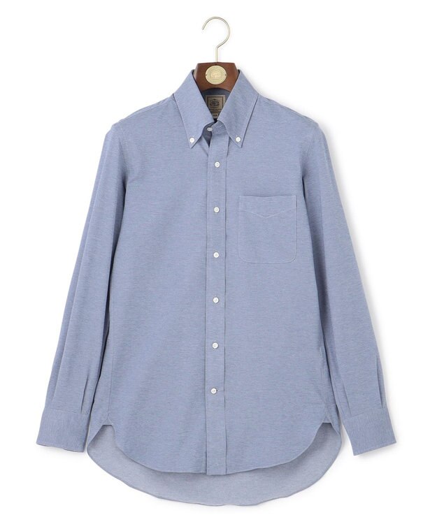J.PRESS MEN 【Single Needle Tailoring / 形態安定】スムースハイゲージニット シャツ / B.D. サックスブルー系