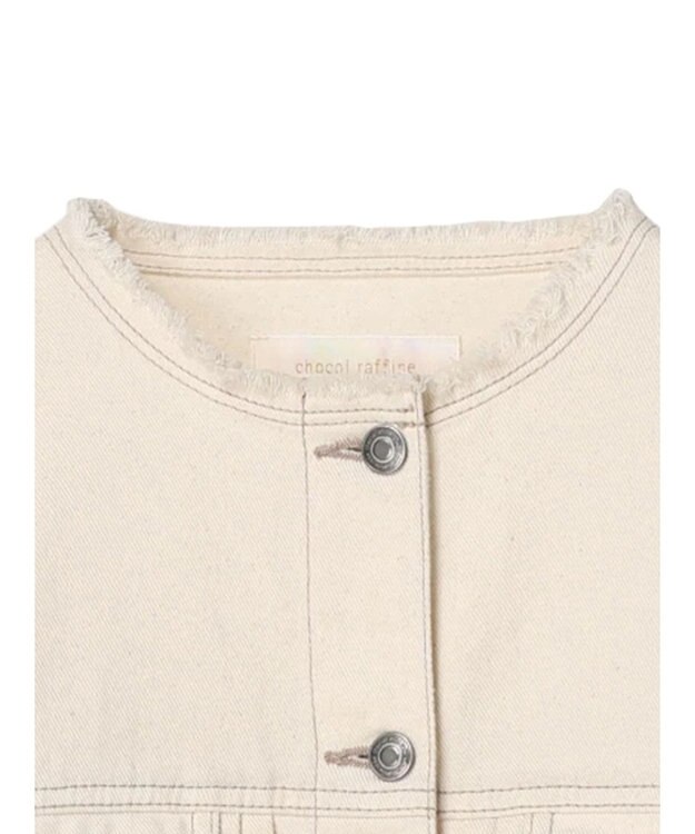 Green Parks ノーカラーカツラギジャケット Ecru