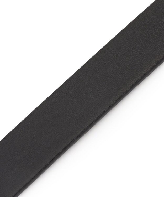 UNFILO オーバルバックル ベルト ブラック×シルバー