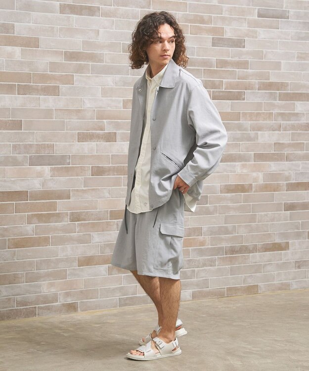 J.PRESS YORK STREET 【UNISEX】リネンライク コーチジャケット ライトグレー系