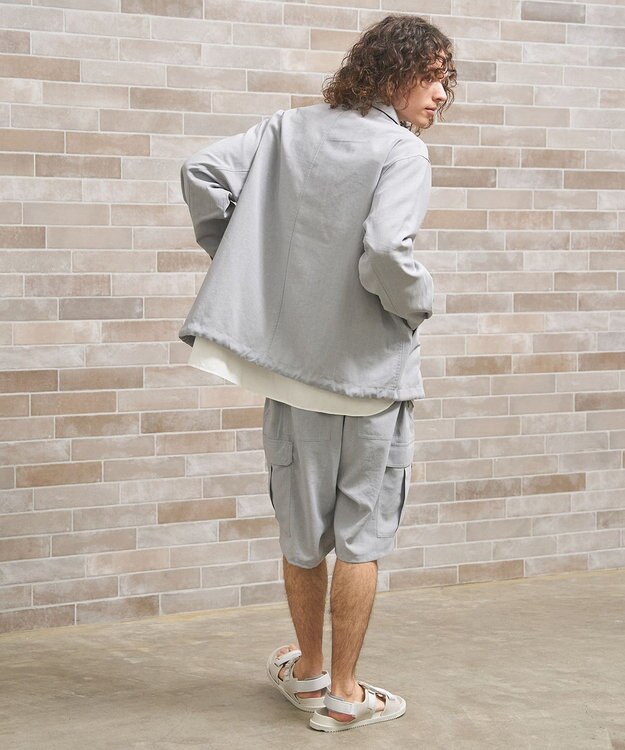 J.PRESS YORK STREET 【UNISEX】リネンライク コーチジャケット ライトグレー系