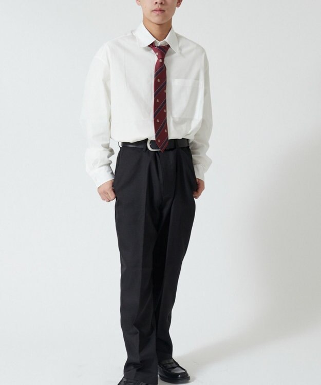 WEGO 【SCHOOLITEM】メンズエンブレム柄スクールネクタイ レッド