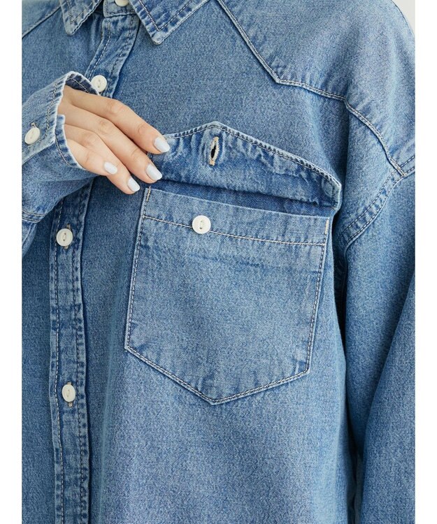 Green Parks ウエスタンＢｉｇデニムシャツ Indigo