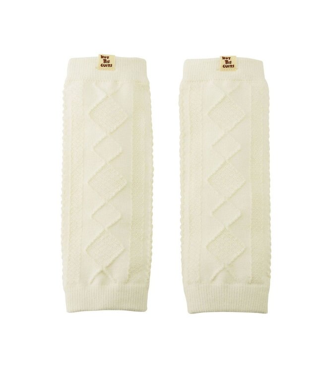 MIKI HOUSE HOT BISCUITS アーガイル柄レッグウォーマー アイボリー