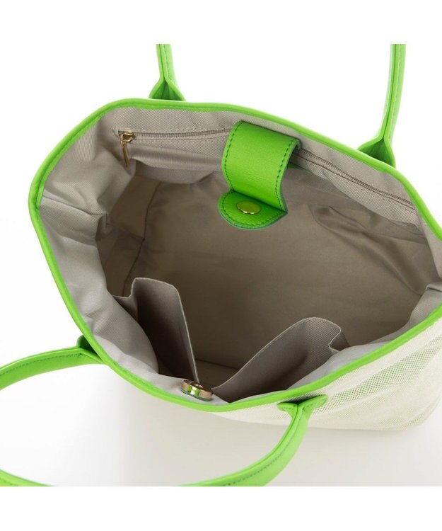 UNBILLION ペルケ perche / キャンバス・蛍光シープレザートートバッグ グリーン