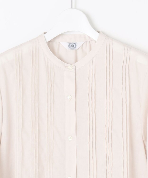 J.PRESS LADIES L 【WEB限定・洗える】ラミーポプリン ピンタック ブラウス ベージュ系