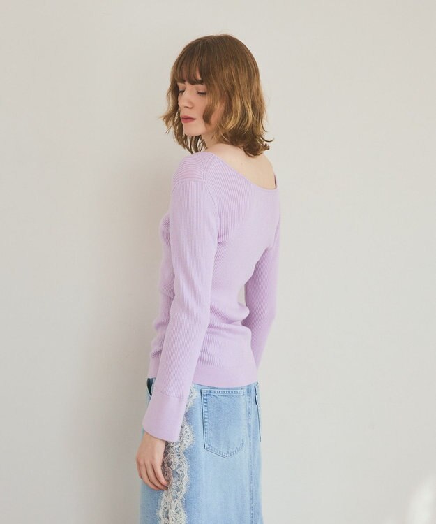 GRACE CONTINENTAL 綿カシミヤインナートップ ラベンダー