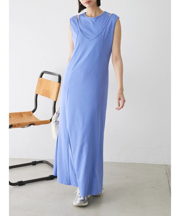 Green Parks カットワークデザインカットソーワンピース Purple