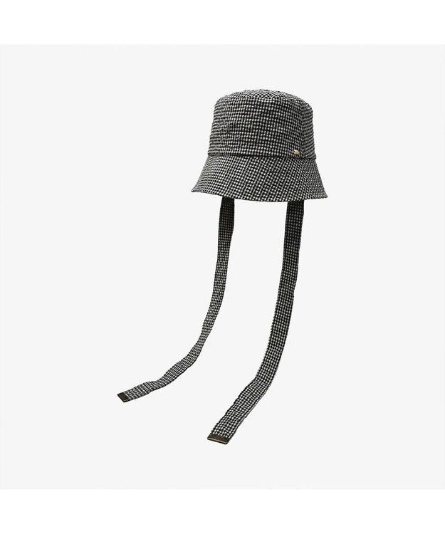 林八百吉商店 un chapeau　ひも付きチェックハット ネイビー