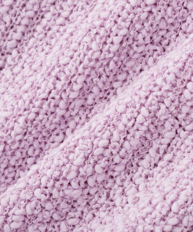 earth music&ecology 【予約】ぽんぽんスキッパーカーディガン ライラック