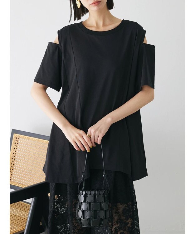 Green Parks ショルダーカットチュニック Black