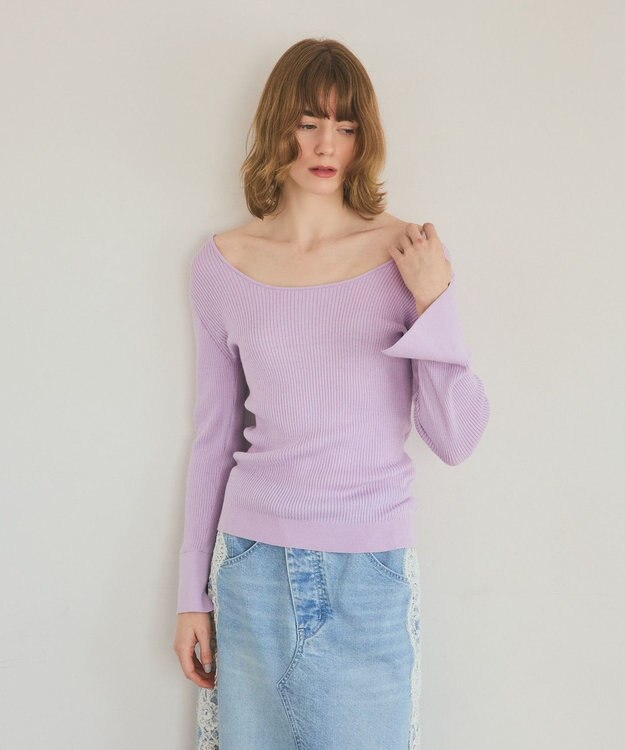 GRACE CONTINENTAL 綿カシミヤインナートップ ラベンダー