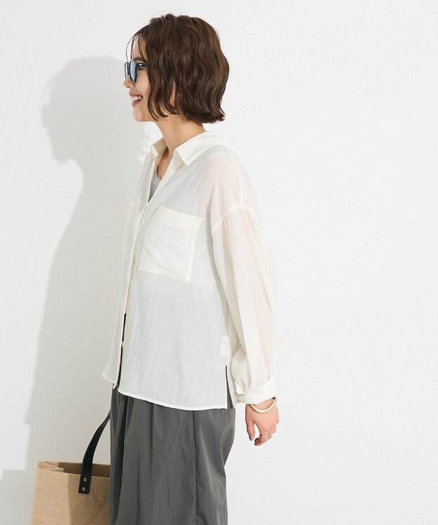 CRAFT STANDARD BOUTIQUE シアーシャツ White