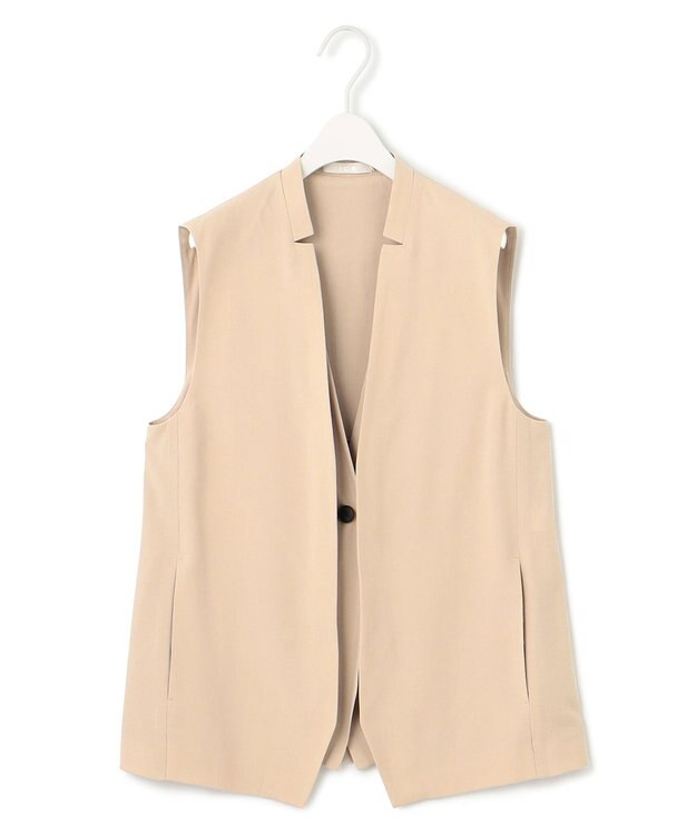 ICB 【接触冷感・UVカット・洗える】 T/Rドライリネン ジレ ベージュ系