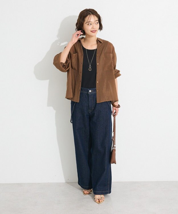 CRAFT STANDARD BOUTIQUE シアーシャツ Brown