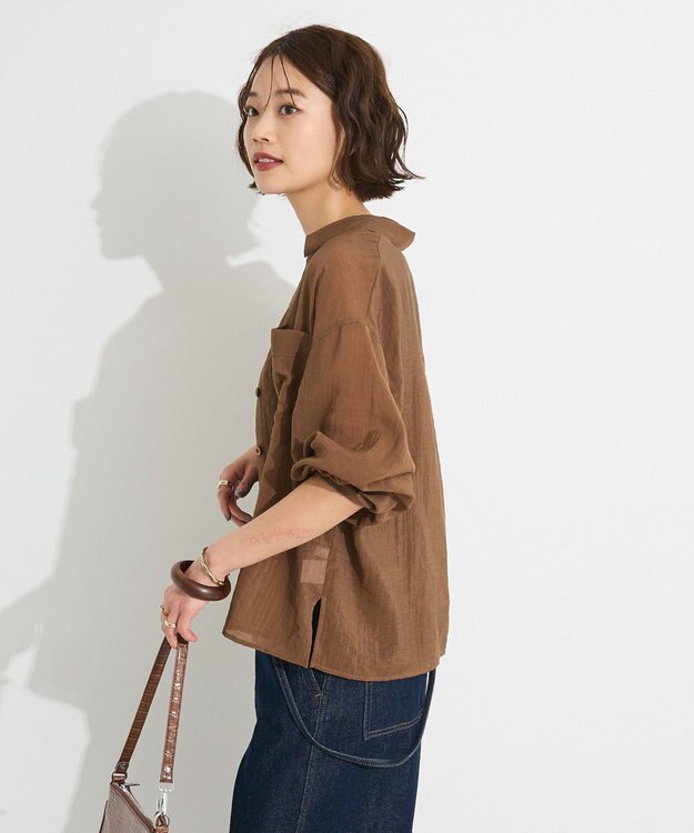 CRAFT STANDARD BOUTIQUE シアーシャツ Brown