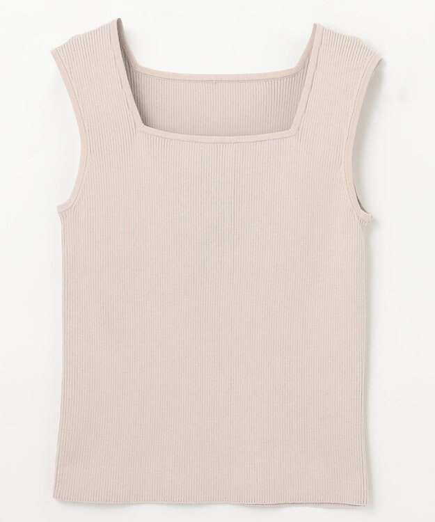 GRACE CONTINENTAL スクエアリブニットトップ グレー