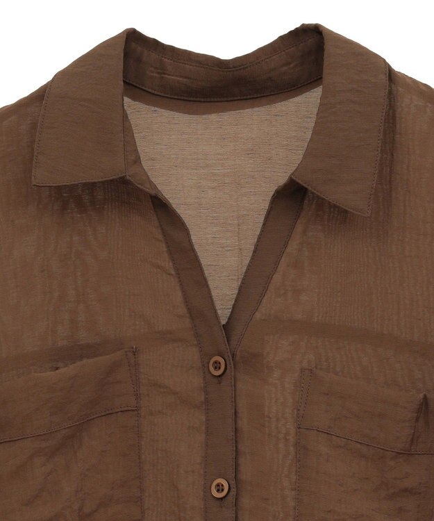 CRAFT STANDARD BOUTIQUE シアーシャツ Brown