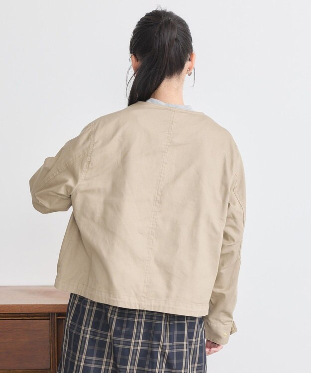 earth music&ecology パーカー付きミリタリーブルゾン Beige