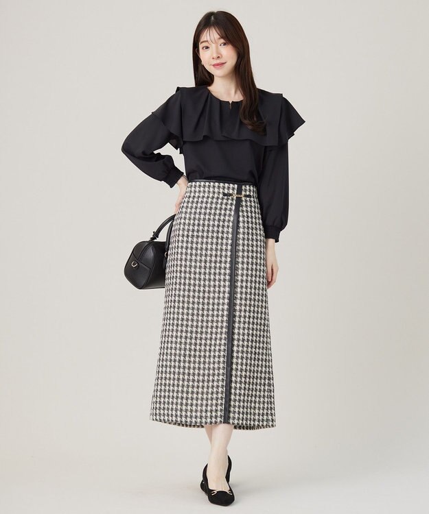 ANY SIS 【25周年記念】ビットポイントツイーディ スカート モノトーン千鳥