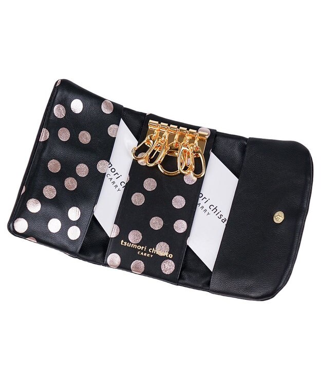 tsumori chisato CARRY 新マルチドット　キーケース 【キラキラでかわいい！本革のやわらかな風合い】 ブラックⅡ