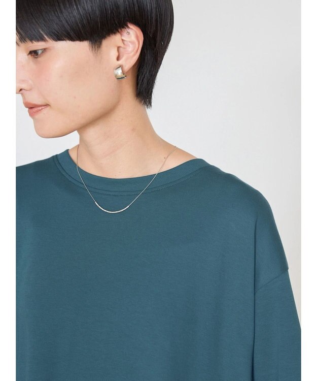 AMERICAN HOLIC 抗菌防臭＋接触冷感クルーネックカットプルオーバー Blue Green